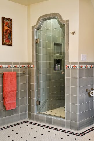 shower with custom tile work